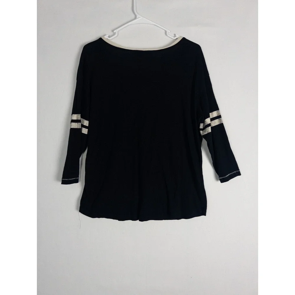 Harley Davidson Sweater Womens L Black Logo Cotton Blend Biker‎ Scoop